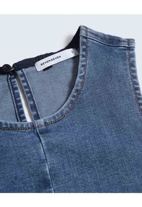 Vestido Para Mujer Manga Sisa Color Azul Medio Marca Seven Seven #28171316