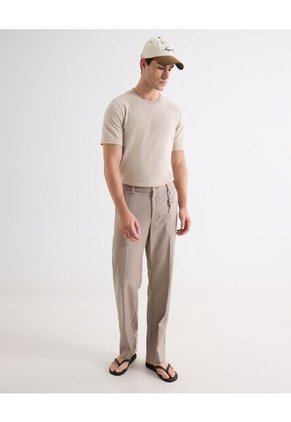 Camiseta Para Hombre Manga Corta Cuello Redondo Color Beige Marca Seven Seven #45092775