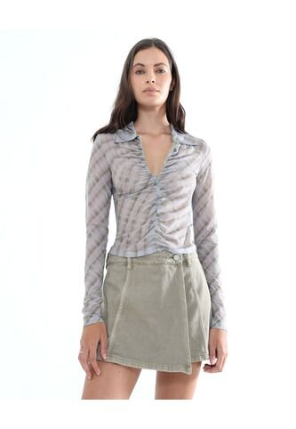 Camiseta Para Mujer Manga Larga Color Beige Marca Seven Seven #28096035 Seven Seven