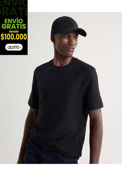 Camiseta Para Hombre Manga Corta Cuello Redondo Color Negro Marca Seven Seven #45092677