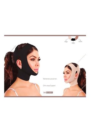 Faja Mentonera Modeladora Post Cirugía Shape Concept - Negro-Negro-Beige