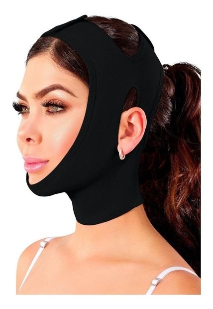 Faja Mentonera Modeladora Post Cirugía Shape Concept - Negro-Negro-Negro