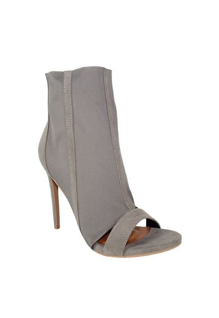 Sandalia Tacones  Puntilla Con Caña Media Gris Shoe Republic Prisma