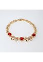 Pulsera Diseño Moñito Circones Rojo Y Translucido Dorado Sirene Rose de Sirene Rose Joyas