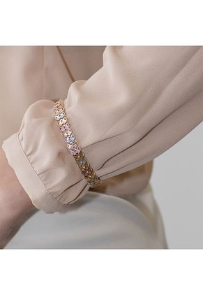 Pulsera Esclava Diseño Cruzado Tono Tres Oros Sirene Rose