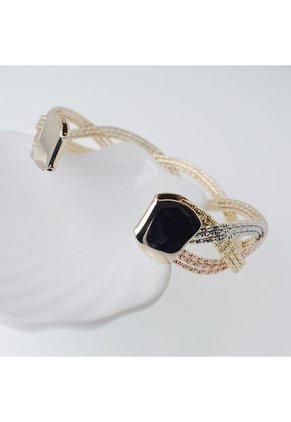 Brazalete Pulsera Entrelazado 3 Hilos Grosor 13mm Dorado Sirene Rose