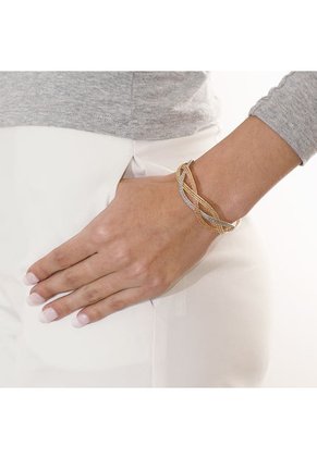 Brazalete Pulsera Entrelazado 3 Hilos Grosor 13mm Dorado Sirene Rose