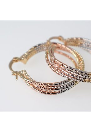 Aretes Hilos Tipo Candonga Diametro 30mm Dorado Sirene Rose Joyas