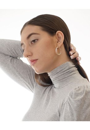 Aretes Hilos Tipo Candonga Diametro 30mm Dorado Sirene Rose Joyas