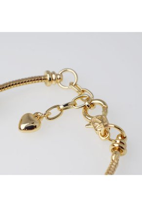 Pulsera Corazón Dorado Con Charms Y Zircones Dorado Sirene Rose