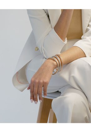 Trio De Pulseras Grosor 6mm Dorado Sirene Rose