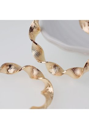 Aretes Entorchados Relieve Concentrico Tipo Candonga 40mm Dorado Sirene Rose