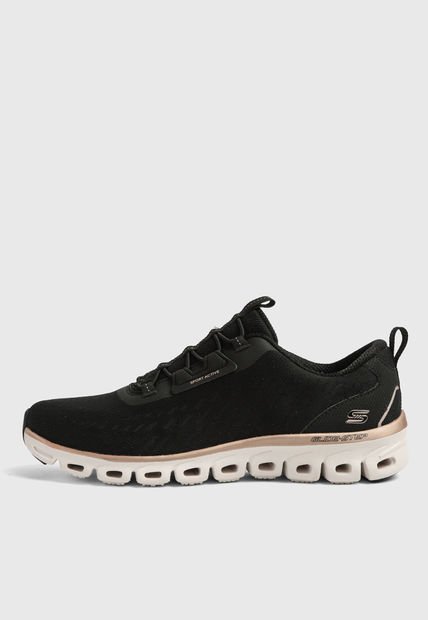 Tenis Running Negro-Marfil-Oro Rosa SKECHERS Glide Step Align