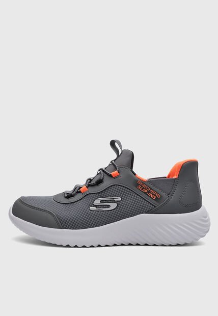 Tenis Lifestyle Skechers Bounder Brisk Burst Gris