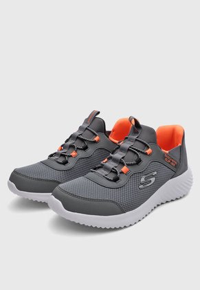 Tenis Lifestyle Skechers Bounder Brisk Burst Gris