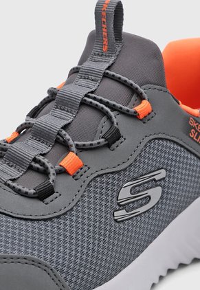 Tenis Lifestyle Skechers Bounder Brisk Burst Gris