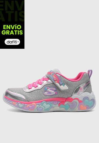 Tenis SKECHERS S-Lights: Eternal Heart Lights Gris Skechers