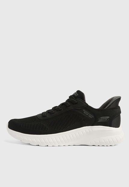 Tenis Lifestyle Negro-Blanco-Gris SKECHERS Bobs Sport Squad Chaos - Solid Step