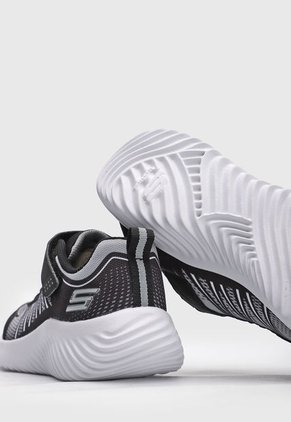 Tenis Lifestyle Negro-Gris-Blanco Skechers Kids Bounder-Zatic