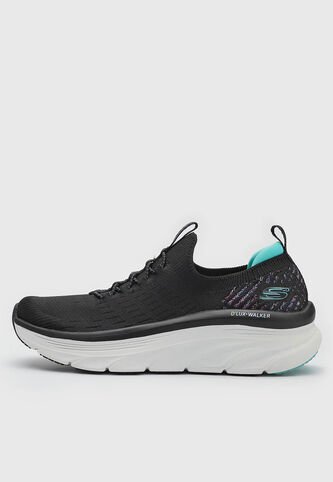 Tenis Training Negro-Blanco-Turquesa Skechers D´Lux Walker - Star Stunner Skechers
