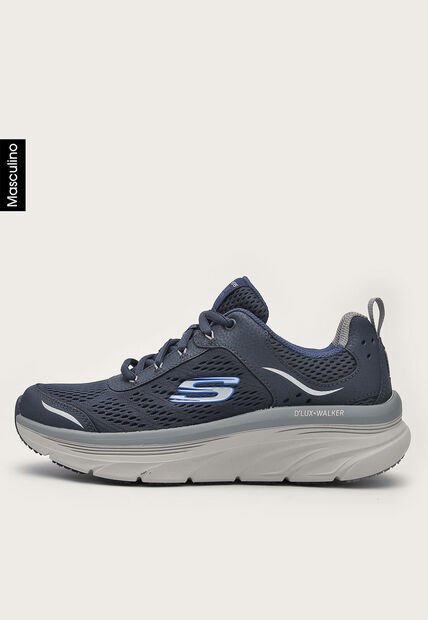 Tenis Walking Azul Navy-Gris Skechers Relaxed Fit: D'Lux Walker