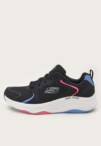 Tenis Training Negro-Rosa-Azul Skechers D'Lux Fitness-Modest Flow Skechers