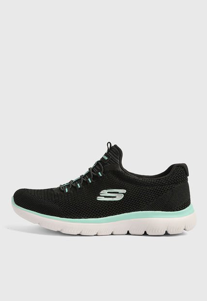 Tenis Lifestyle Negro-Blanco-Verde Menta SKECHERS Summits - Cool Classic
