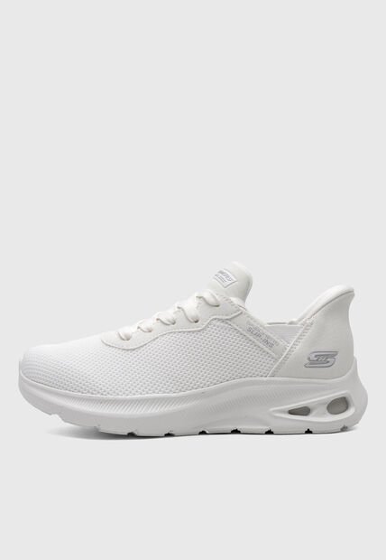 Tenis SKECHERS Knit Lace Up Slip On Blanco