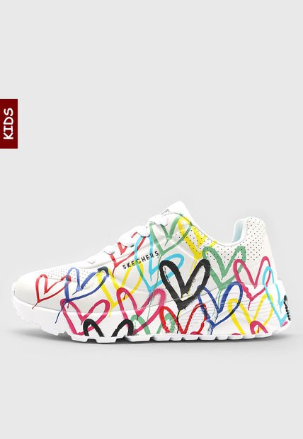 Tenis Lifestyle Blanco-Multicolor Skechers Kids Uno Lite - Spread The Love