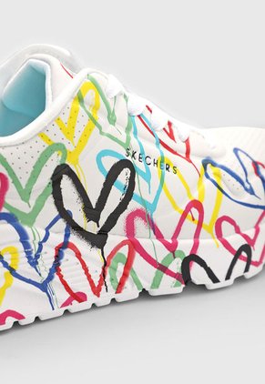 Tenis Lifestyle Blanco-Multicolor Skechers Kids Uno Lite - Spread The Love