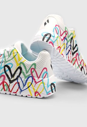 Tenis Lifestyle Blanco-Multicolor Skechers Kids Uno Lite - Spread The Love