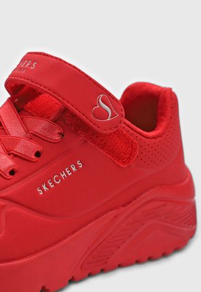 Tenis Lifestyle Rojo-Plateado Skechers Kids Uno Lite
