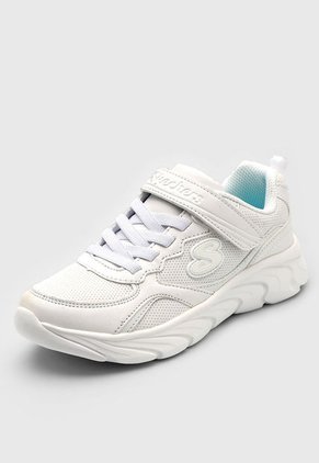 Tenis Colegial Blanco Skechers Kids Dynamic Dash - Tardy Time