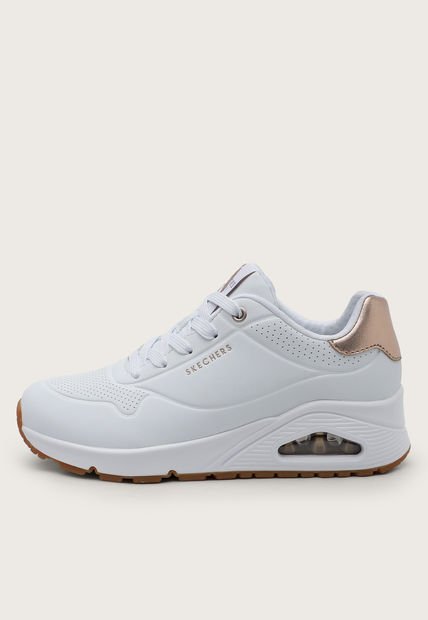 Tenis Lifestyle Blanco-Oro Rosa Skechers Street Uno - Golden Air