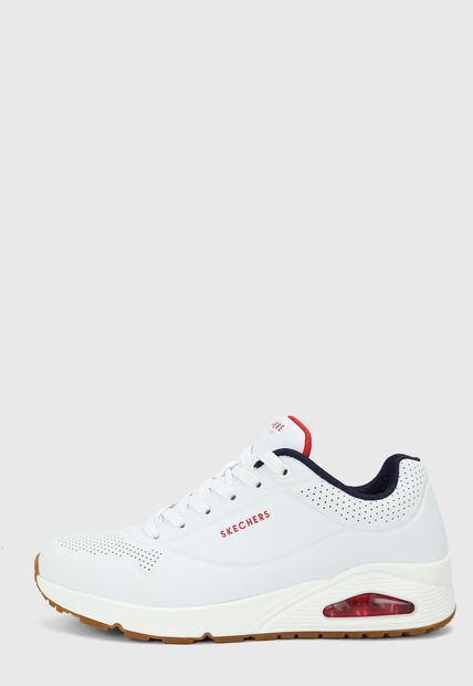 Tenis Lifestyle Blanco-Rojo Skechers Uno - Stand on Air