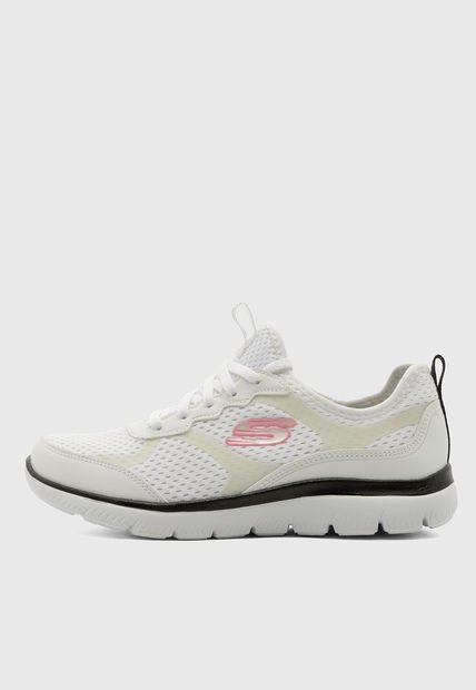 Tenis Training Blanco-Negro-Rosa SKECHERS Summits