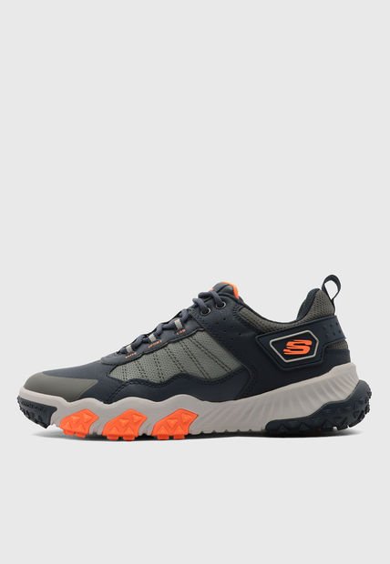 Tenis Azul Navy-Gris-Naranja Neón SKECHERS Elite Sport Field