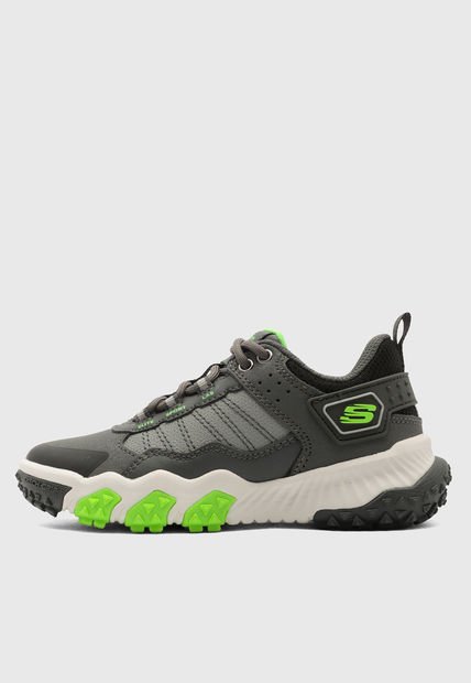 Tenis Gris-Blanco-Verde Neón SKECHERS Elite Sport Field