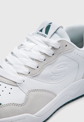 Tenis Lifestyle Blanco-Verde-Gris Skechers Street Koopa Court - Volley Low