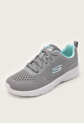 Tenis Training Gris-Blanco-Aguamarina Skechers Dynamight 2.0 - Hip Star