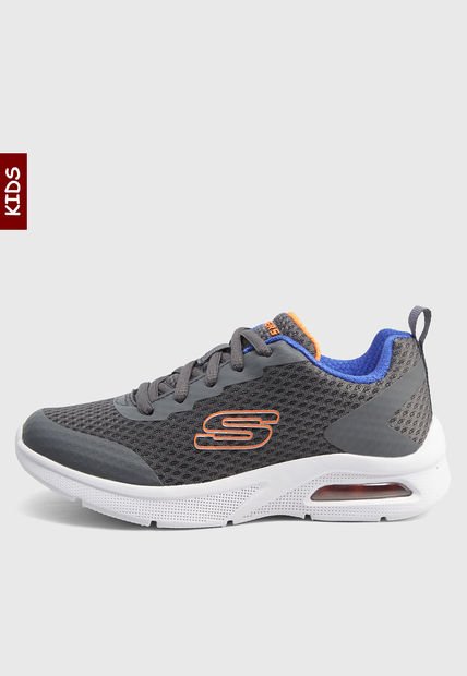 Tenis Lifestyle Gris-Naranja-Blanco Skechers Boys' Microspec Max