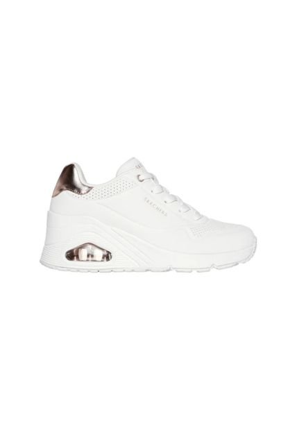 Tenis Skechers Para Mujer Uno Wedge - Steps Color Blanco Y Dorado