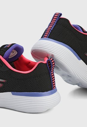 Tenis Lifestyle Negro-Blanco-Rosa Neón Skechers Kids GOrun 400 V2 - Basic Edge