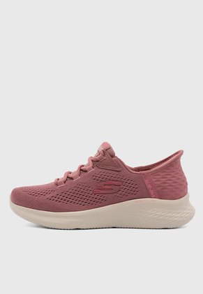 Tenis Running Lila-Blanco Lila Slip-ins: Skech-Lite Pro