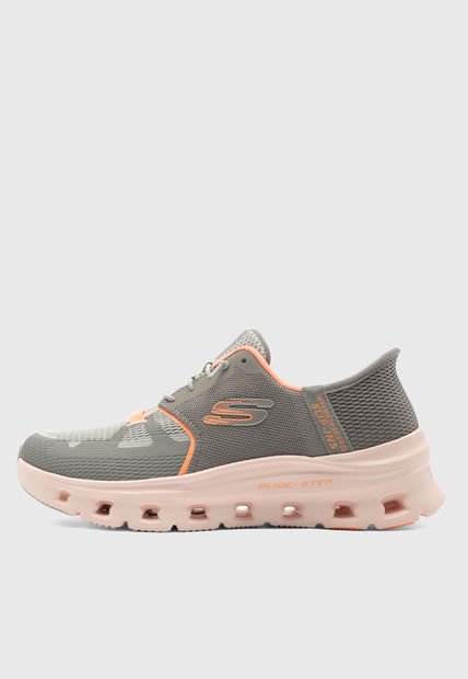Tenis Running Gris-Rosa-Naranja SKECHERS Glide Step Pro