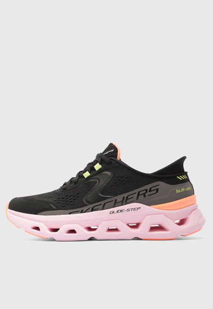 Tenis Running Negro-Rosa-Salmón SKECHERS Glide
