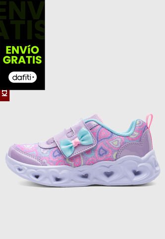 Tenis Lifestyle SKECHERS Heart Lights Lila Skechers