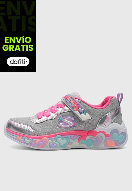 Tenis Lifestyle SKECHERS S-Lights: Eternal Heart Lights Gris
