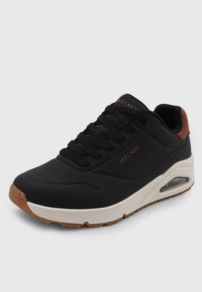 Tenis Lifestyle Negro-Marfil-Marrón SKECHERS Uno - Suited On Air