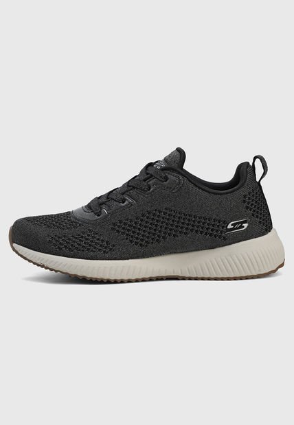 Tenis Training Negro Escarchado-Plateado-Blanco Skechers Glitz  Maker